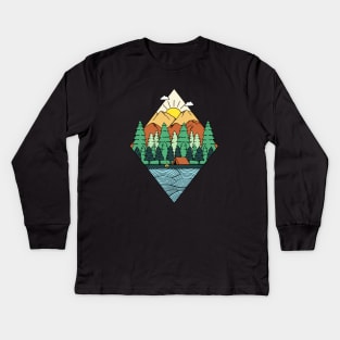 Mountains Diamond Kids Long Sleeve T-Shirt